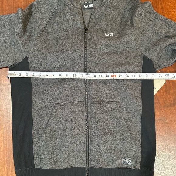 Vans Off The Wall Full Zip Hoodie Jacket Mens L Charcoal Gray w/Black Cotton NWT - Picture 8 of 12